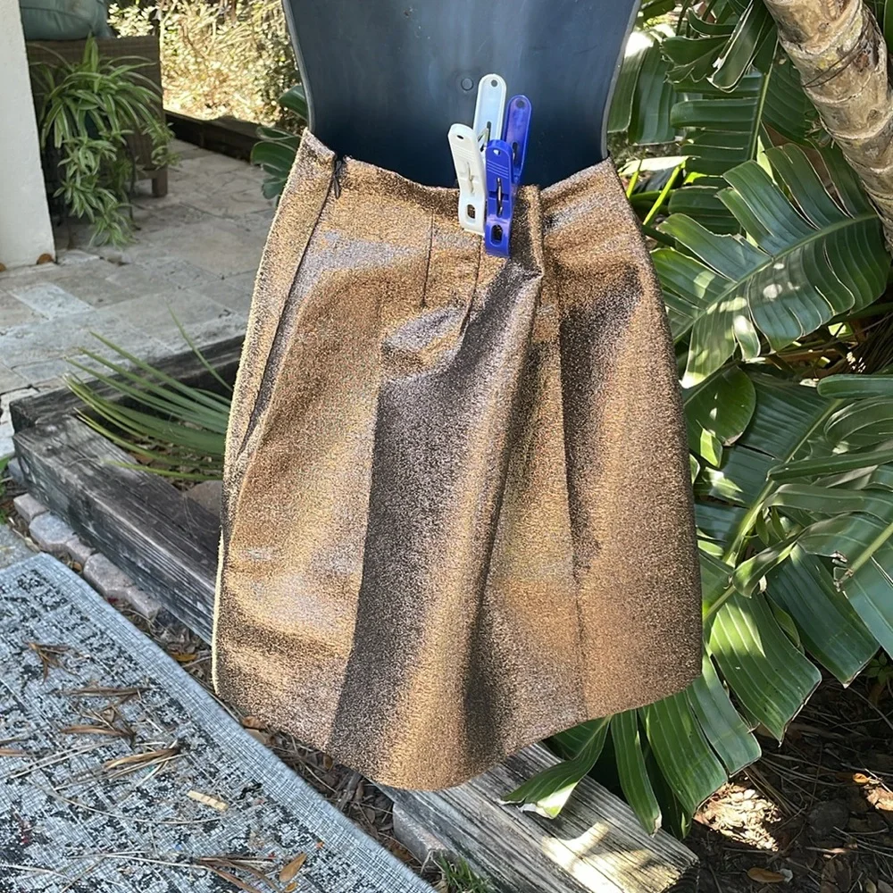Loft metallic bronze skirt